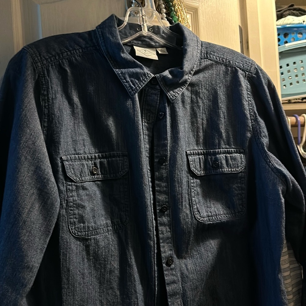 St John Bay Denim Button Up Sz L